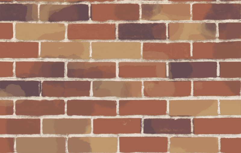 色ムラを追加したレンガの壁のイメージ